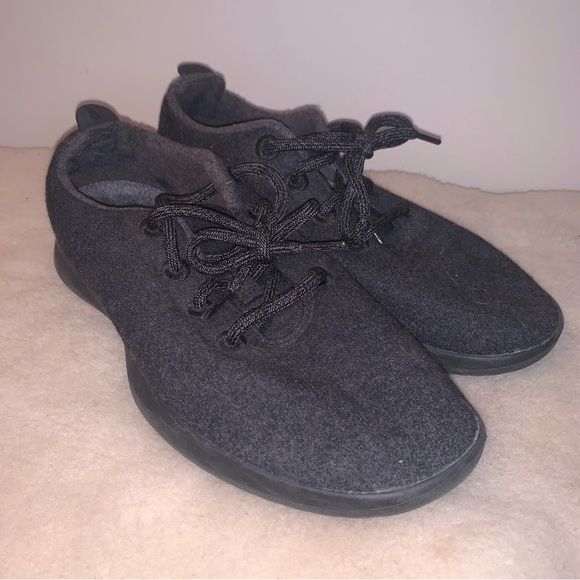 Allbirds Black Merino Wool Sneakers Minimalist Comfort 9 - Picture 2 of 9